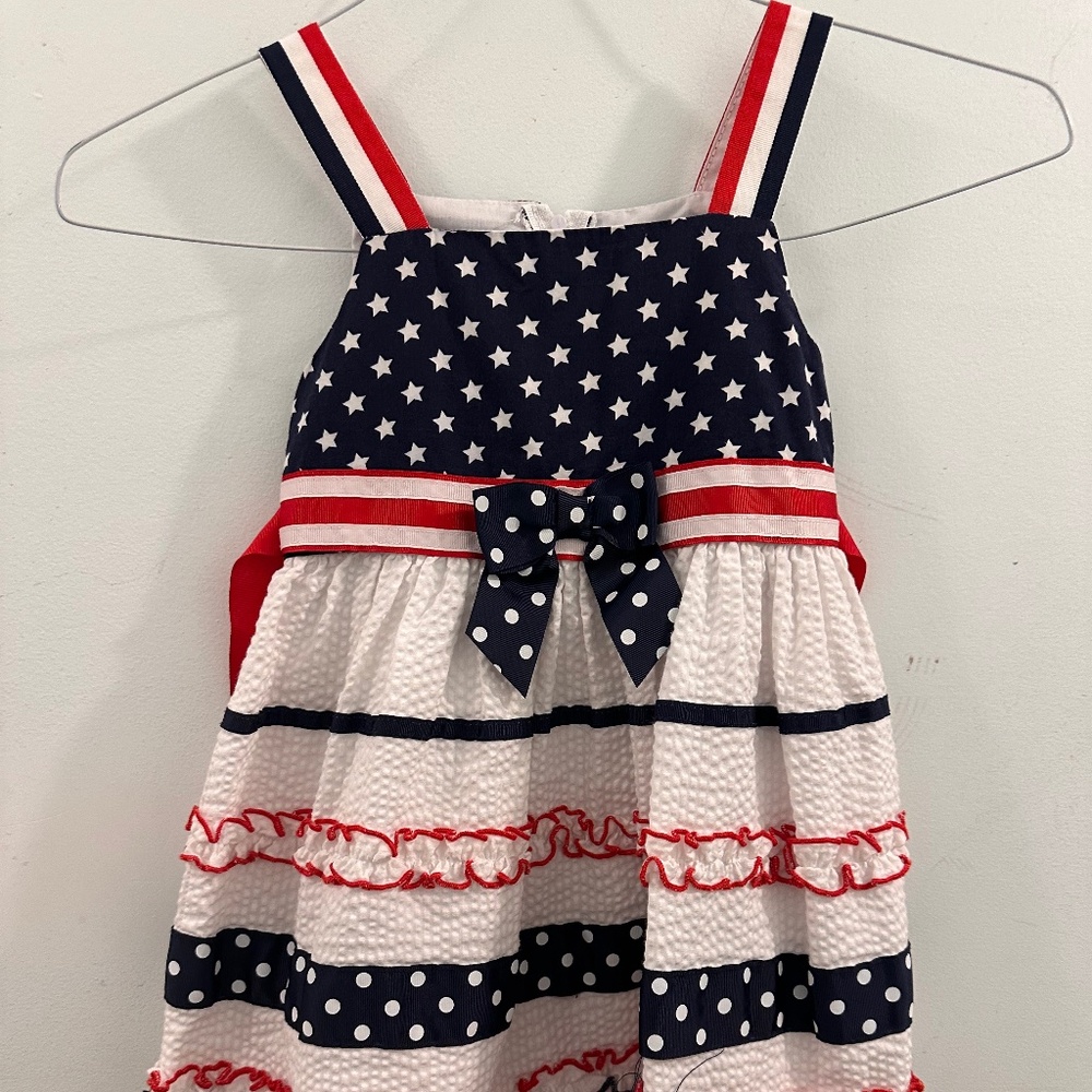 Red, white and blue patriotic dress